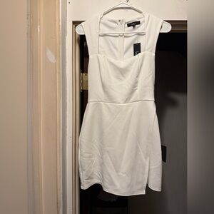 Enticing Endeavors White Square Neck Sleeveless Skort Romper